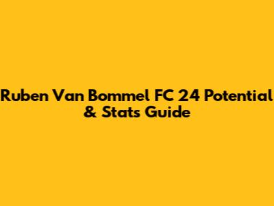 Ruben Van Bommel FC 24 Potential & Stats Guide